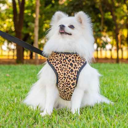 Peitoral para Cachorros Ajustável - Soft Leopard